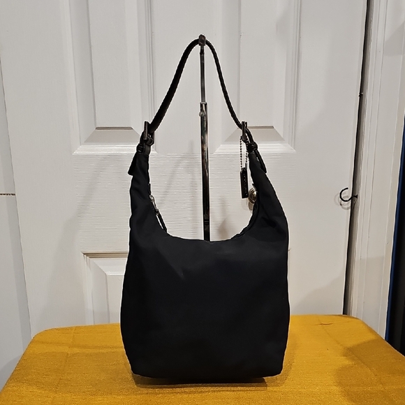 Coach Vintage Mercer Black Twill Hobo Shoulder Bag C1K-7423 EUC - Picture 1 of 15